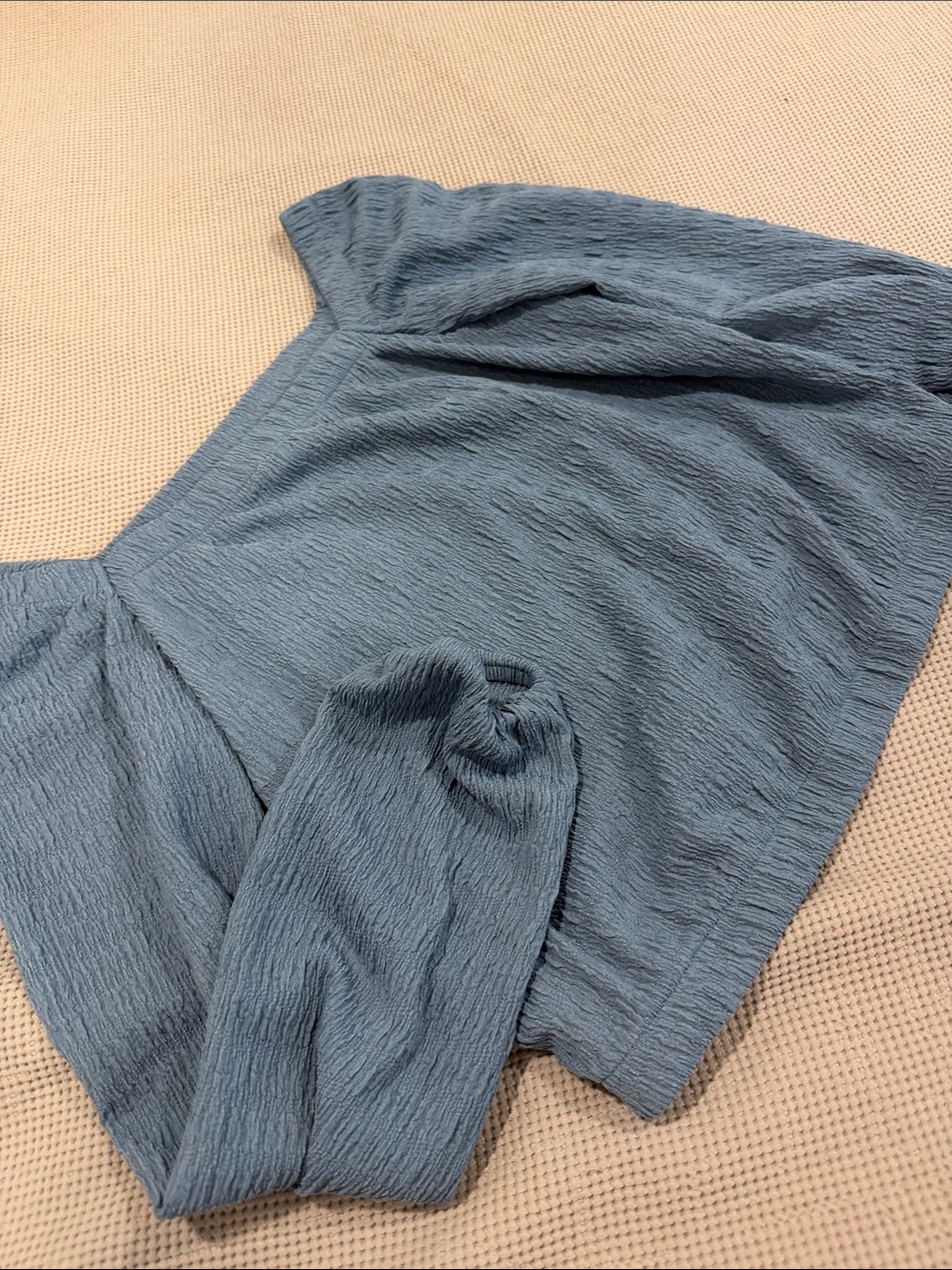 Iz Byer Textured Slate Blue Crop Top